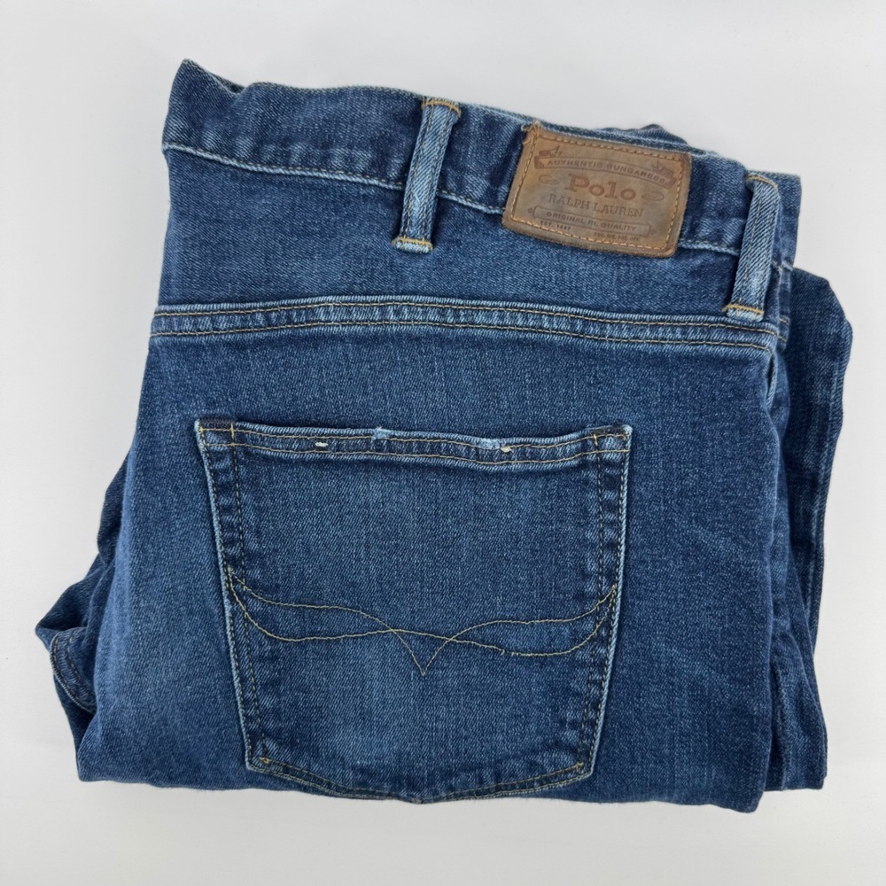 Polo Ralph Lauren Jeans Mens 44x34 Blue Authentic Dungarees Straight Leg Stretch